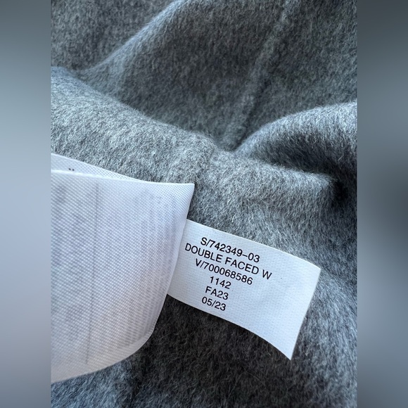 Gap grey relaxed wool blend tie waist coat XL Minimalist double faced soft - Picture 6 of 8